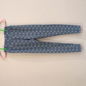 LulaRoe One Size Leggings Geometric Print Blue and White